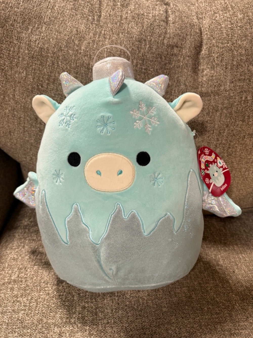 Squishmallows Blue Teal Miles Holiday Plush